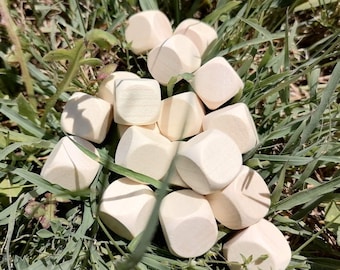 Set of 10 pcs. Plain Wooden Dices, Unfinished Wood Dices, Blank Dices, dices for Games