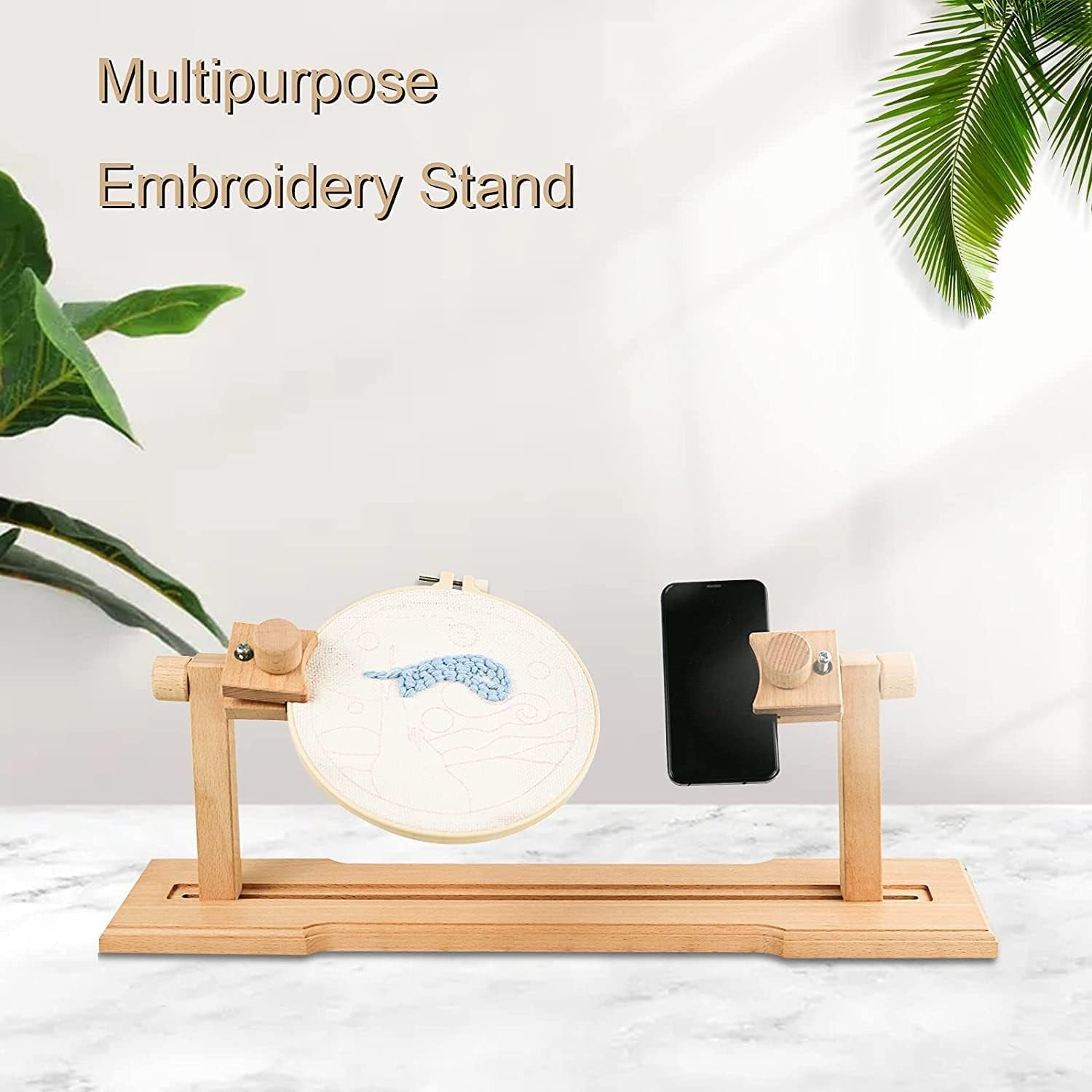Wooden Embroidery Lap Adjustable Hoop & Frame Holder Stand-1 Set 3