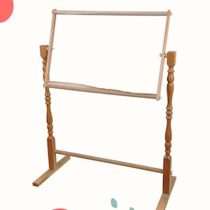 Professional Adjustable Beechwood Embroidery Frame, Large weaving area 40x95cm, Classic Gobelin Embroidery Stand Rotating Bars, 84cm Height