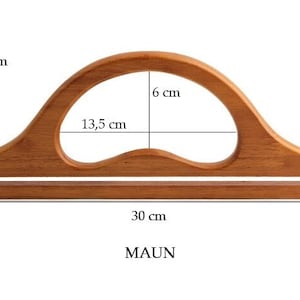 Klassische Taschengriffe - 30 cm x 11,5 cm, Holzgriffe für Tragetaschen und Schultertaschen, Taschengriffe aus Holz, Materialien zur Taschenherstellung, Taschenbeschläge