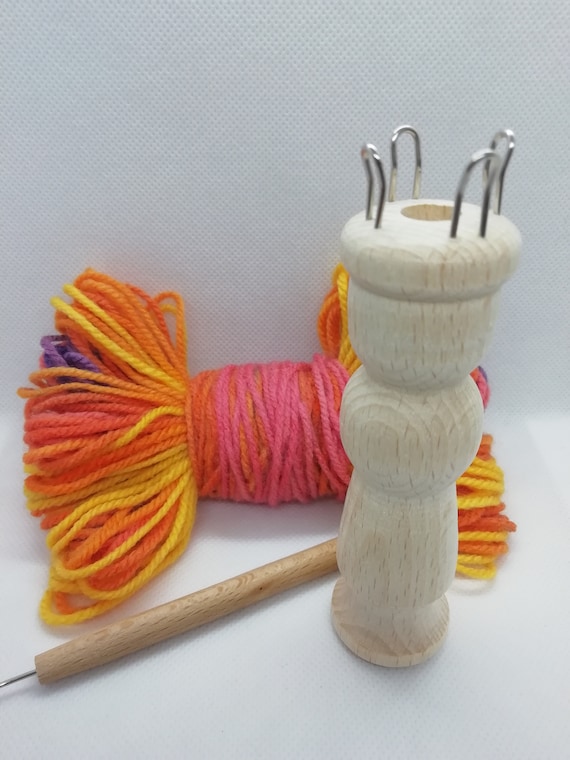 French Knitter Tool 2 Pack, Wooden Knitting Set Spool Knitting Doll Knitt