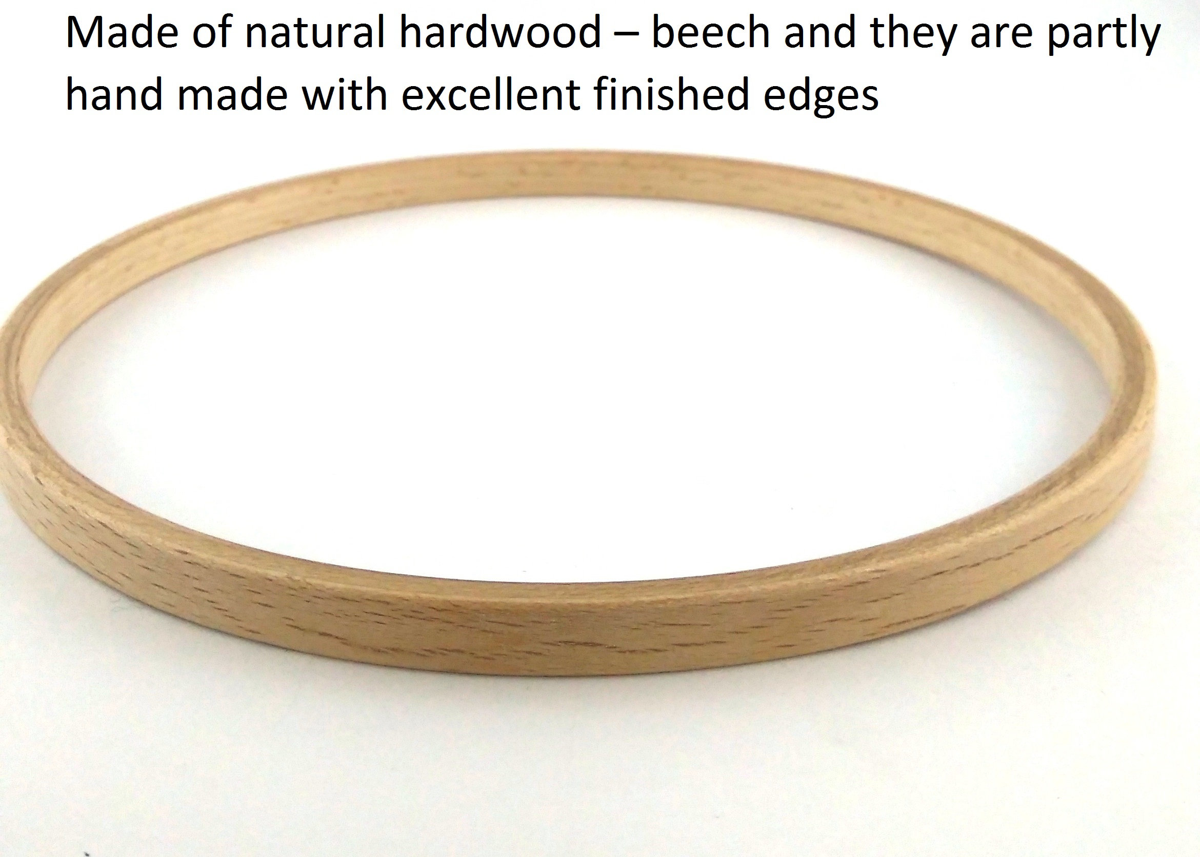 Large Round Wooden Beech Hanging Hoop Frames for Displaying 