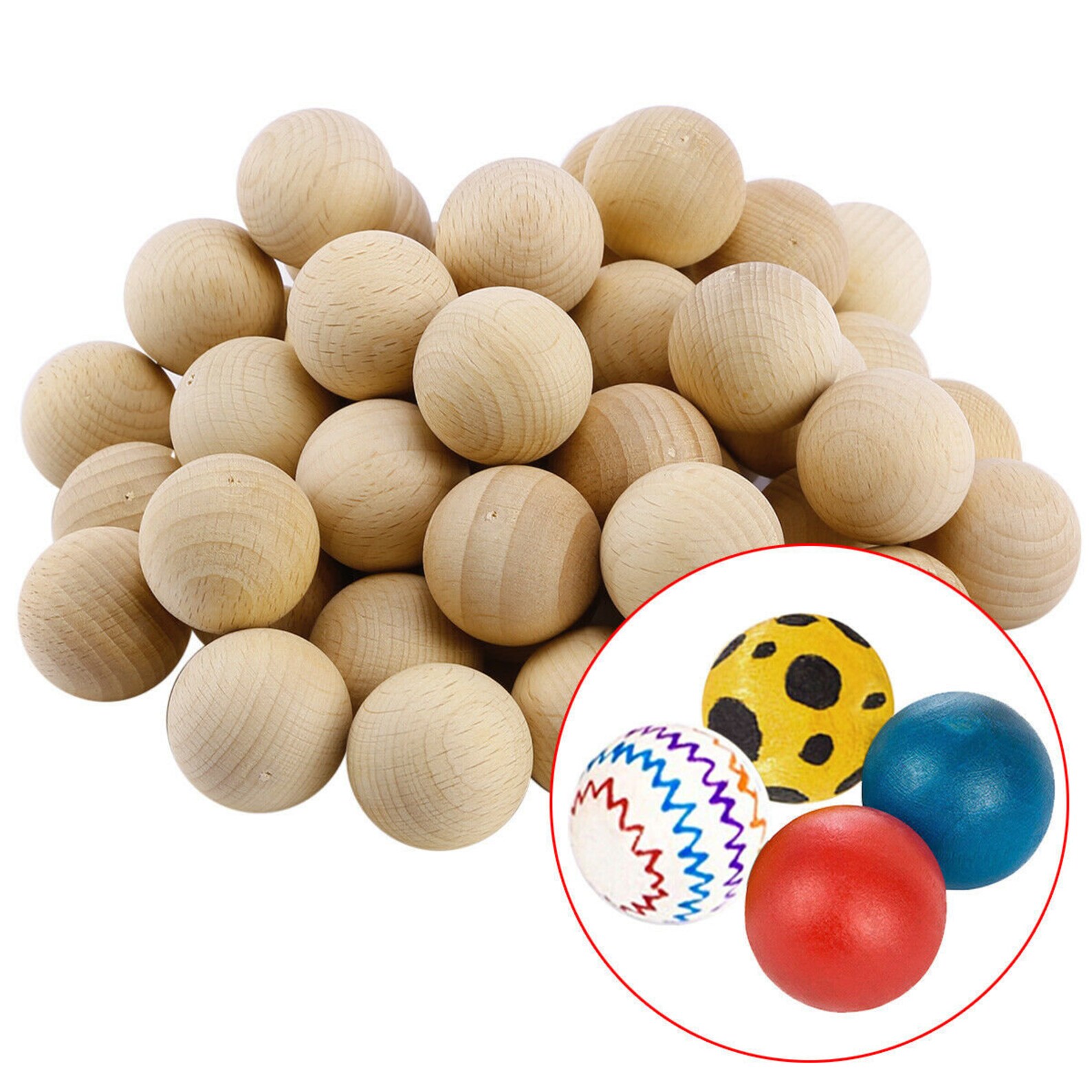 Woodball wooden ball round wood ball unfinished wood Etsy