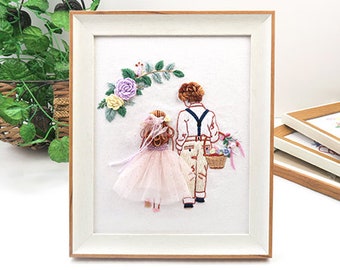 Wedding Gift, Embroidery Kits, Beginner Craft Kit - Including Everything to Make, Gifts for Wedding, Full embroidery kit, Wall art design