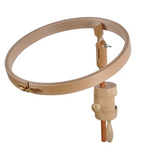 Embroidery Frame Stand overturnable,Wood Cross stitch hoop holder, Free hand stitching tool, Needlework needlepoint sewing hoop,Table clamp.