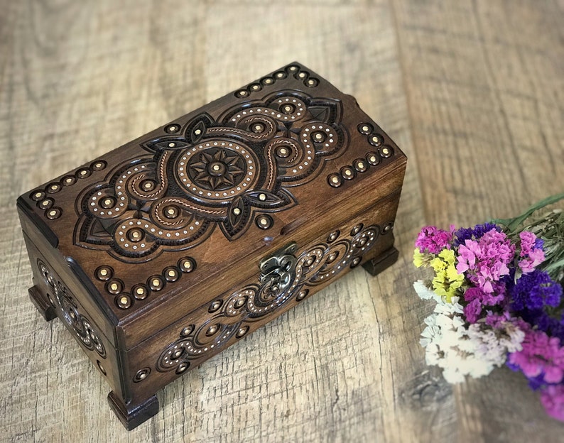 5th Anniversary Gift Wooden Jewelry Box Gift For Her Wooden Etsy