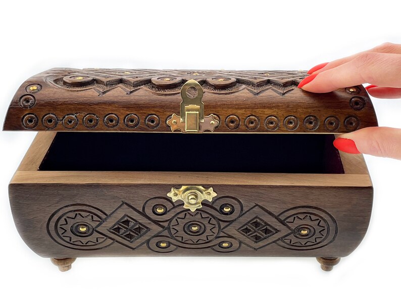 Wooden Jewelry Box Memory Box Decorative Box Keepsake Box 5th Anniversary Gift For Wife Handmade Jewelry box Wooden Gift For Her Present Box
