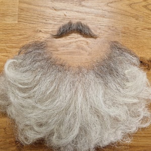 Santa beard, Kurt Russell &#39;The Christmas Cronicles&#39; inspired.Made from precurled yak and mohair on fine film lace.