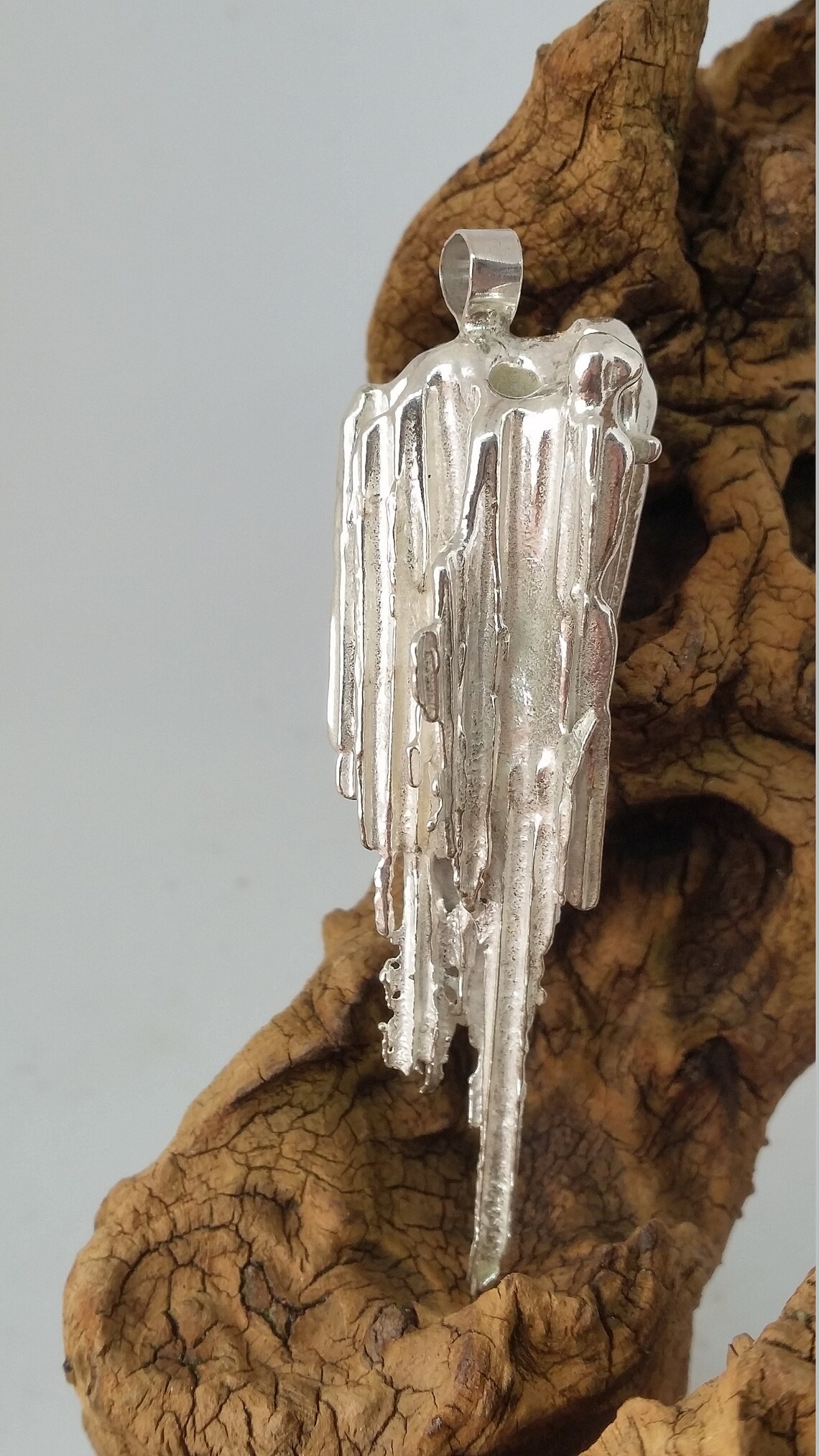 Large Unique and Unusual Broom Cast Statement Silver Pendant Etsy