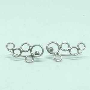 Sterling silver minimalist bubble design ear climbers