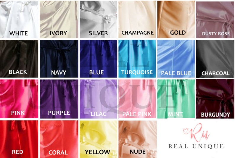 Set of Bridal Personalised Party Robes Gown Gowns 15 Colours Adults /& Kids Bridesmaid Maid of Honour Mother of Bride