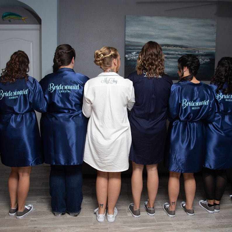 Set of Bridal Personalised Party Robes Gown Gowns 15 Colours Adults /& Kids Bridesmaid Maid of Honour Mother of Bride