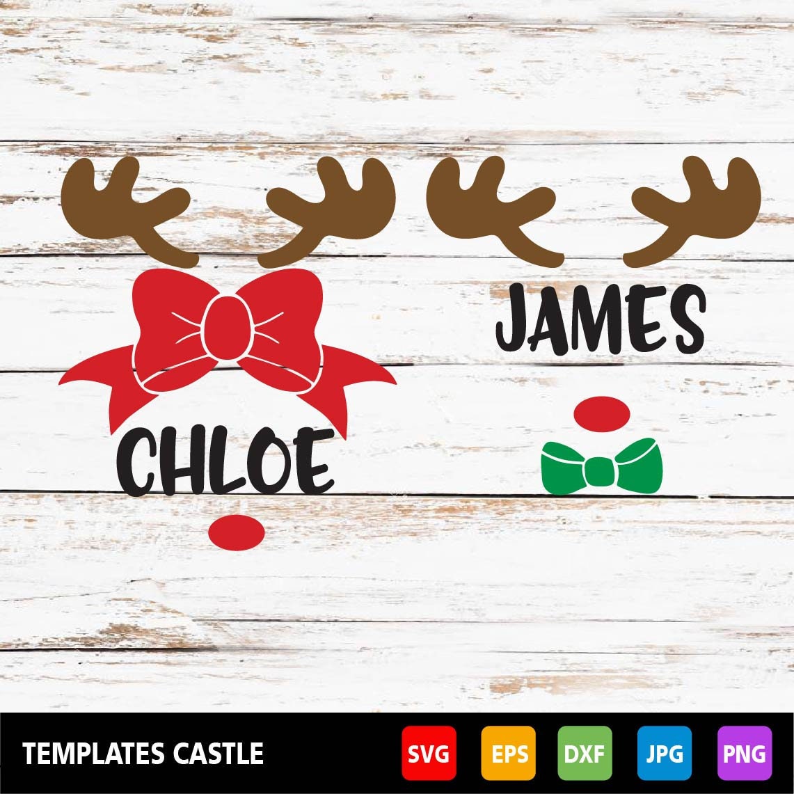 Download Christmas Reindeer Face Svgchristmas Svgdeer Svgmonogram Etsy