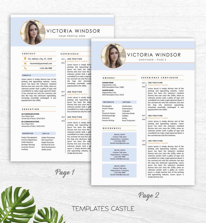 Modern Resume Template Cover Letter Templates professional 2 Page Resume cv design instant download Creative resume doctor free nurse txc27