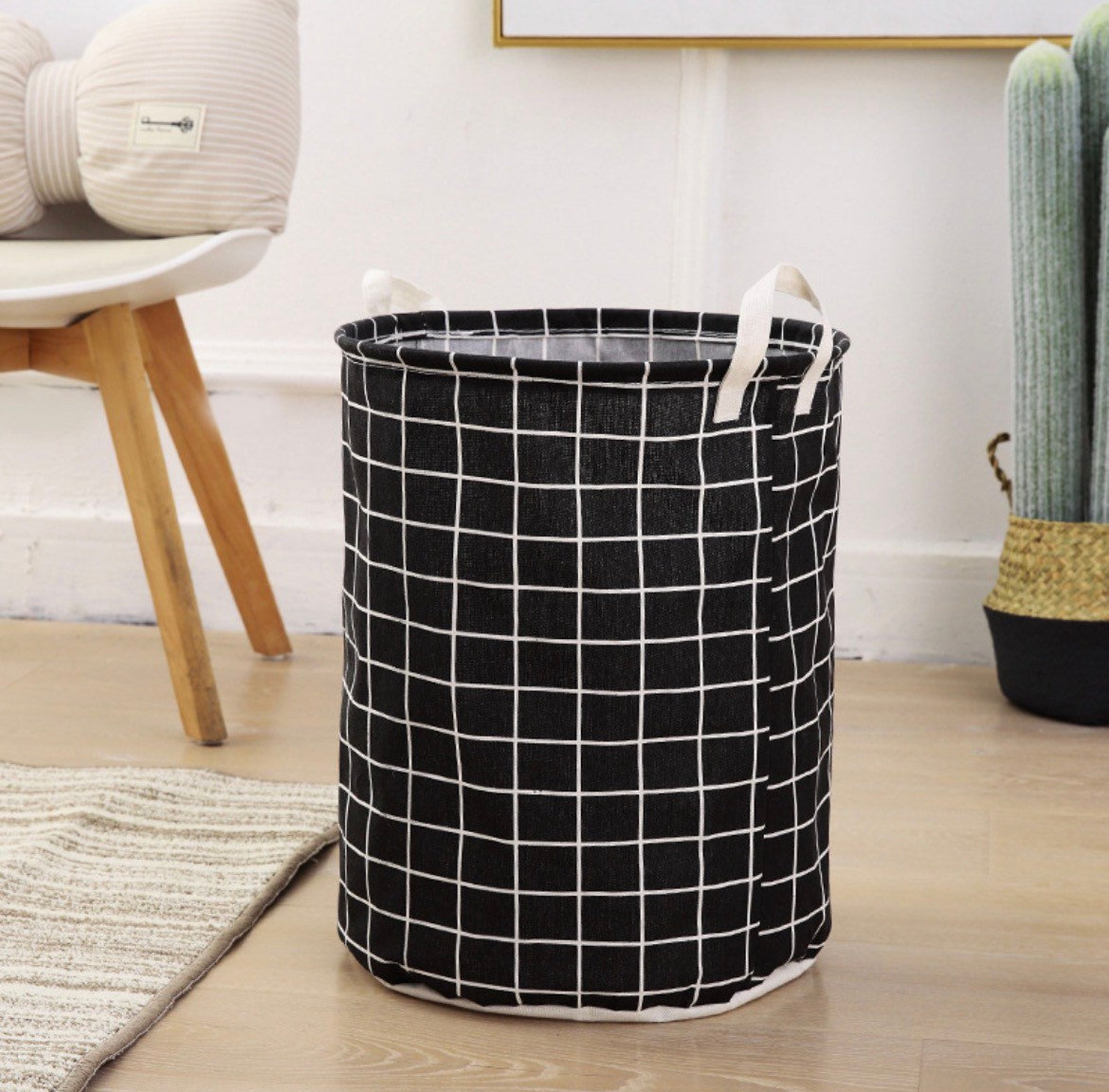 Linen Laundry/ Storage Basket Etsy