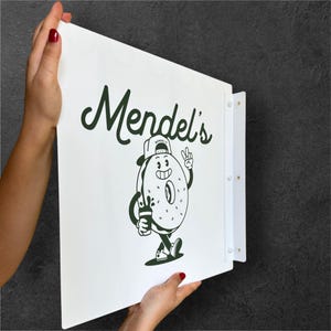 Flag shop sign, Square shop sign,Black, Blade Sign, Custom Shop Sign