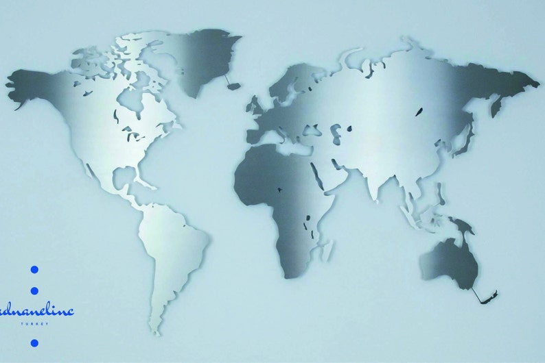 Metal World Map Metal Wall Decor Metal Wall Artworld Etsy