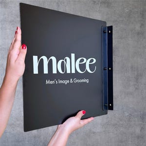 Cafe sign, Square shop sign,Black, Blade Sign, Custom Shop Sign,  Black sign, Shop sign