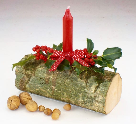 Rustic Wedding Table Decoration Log Candleholder For Dinner Etsy