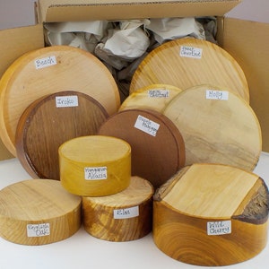 Woodturner's Gift Selection Box. 10 Bowl Blanks. Mixed English Hardwoods image 4