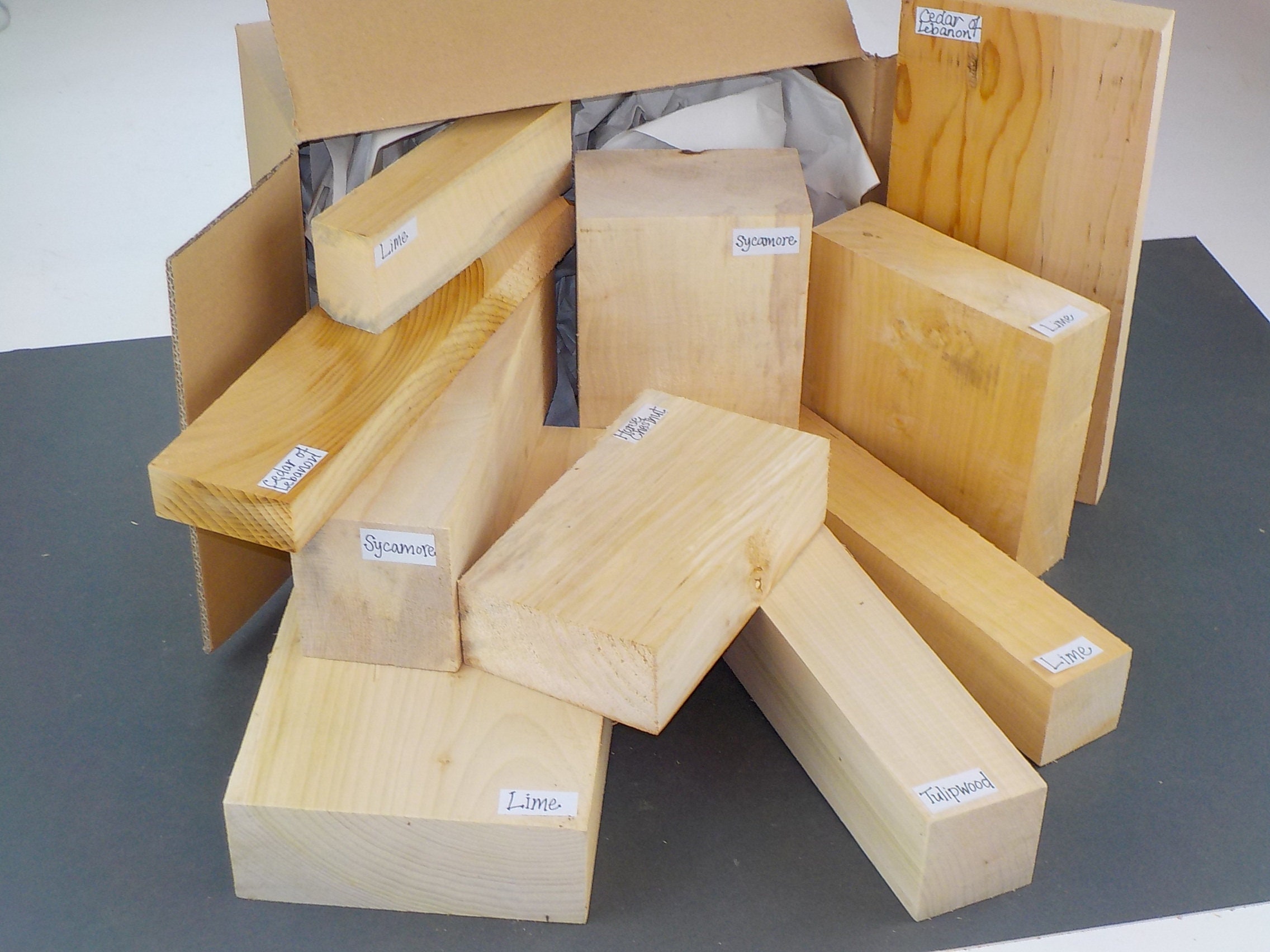 Wood Carving Gift Boxes Selection of Lime & Mixed species Varied sizes Basswood 