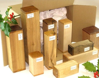 Woodturner's Spindle Blanks Gift Box. English Hardwood for Turning & Wood Carving