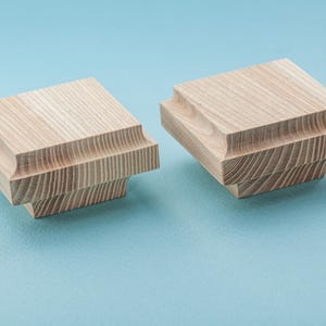 Wooden Curved Square Drawer Handle Rustic Style