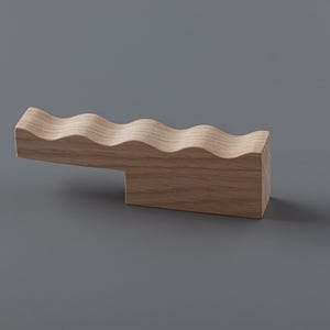 Modern Wavy Wood Handles – Oak, Ash, Maple, Beech