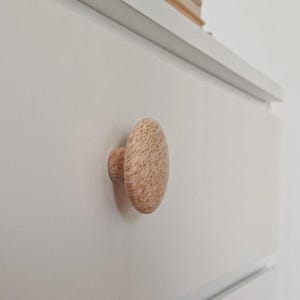 Pomello a fungo in betulla della Carelia, 2,5", in legno fatto a mano, per armadi/cassetti