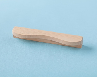Curved Wooden Furniture Handle - Handmade Solid Wood Cabinet Pull, Modern Minimalist Drawer Knob