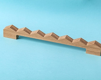 Handcrafted Oak and Ash Wood Zigzag Furniture Pull – Modern Wooden Cabinet Handles