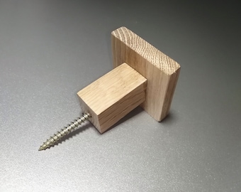 Minimalist Oak Wall Hook, Square Entryway Hanger