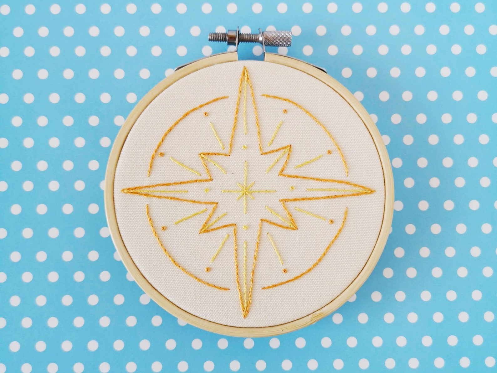 North Star Pattern for Hand Embroidery. Beginner Friendly Etsy