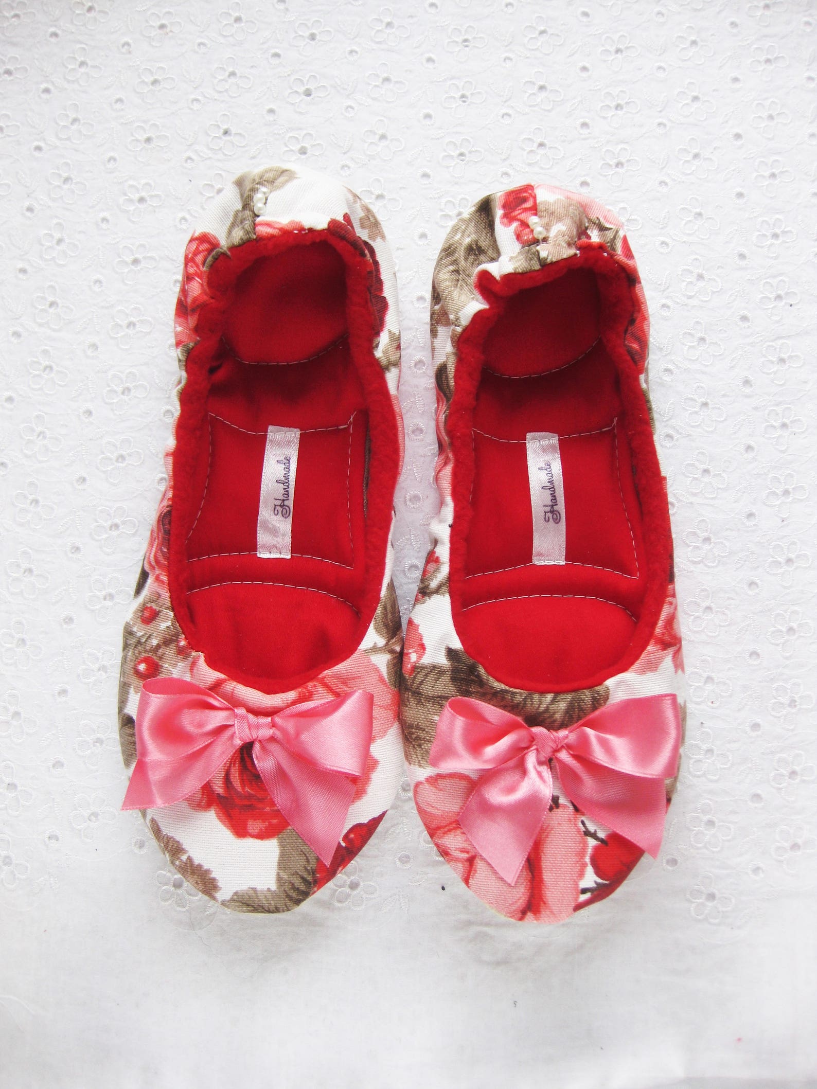 ballet flats, cotton slippers, heart gift, womens house shoes, handmade slippers, women slippers, house shoes, ladies slippers,