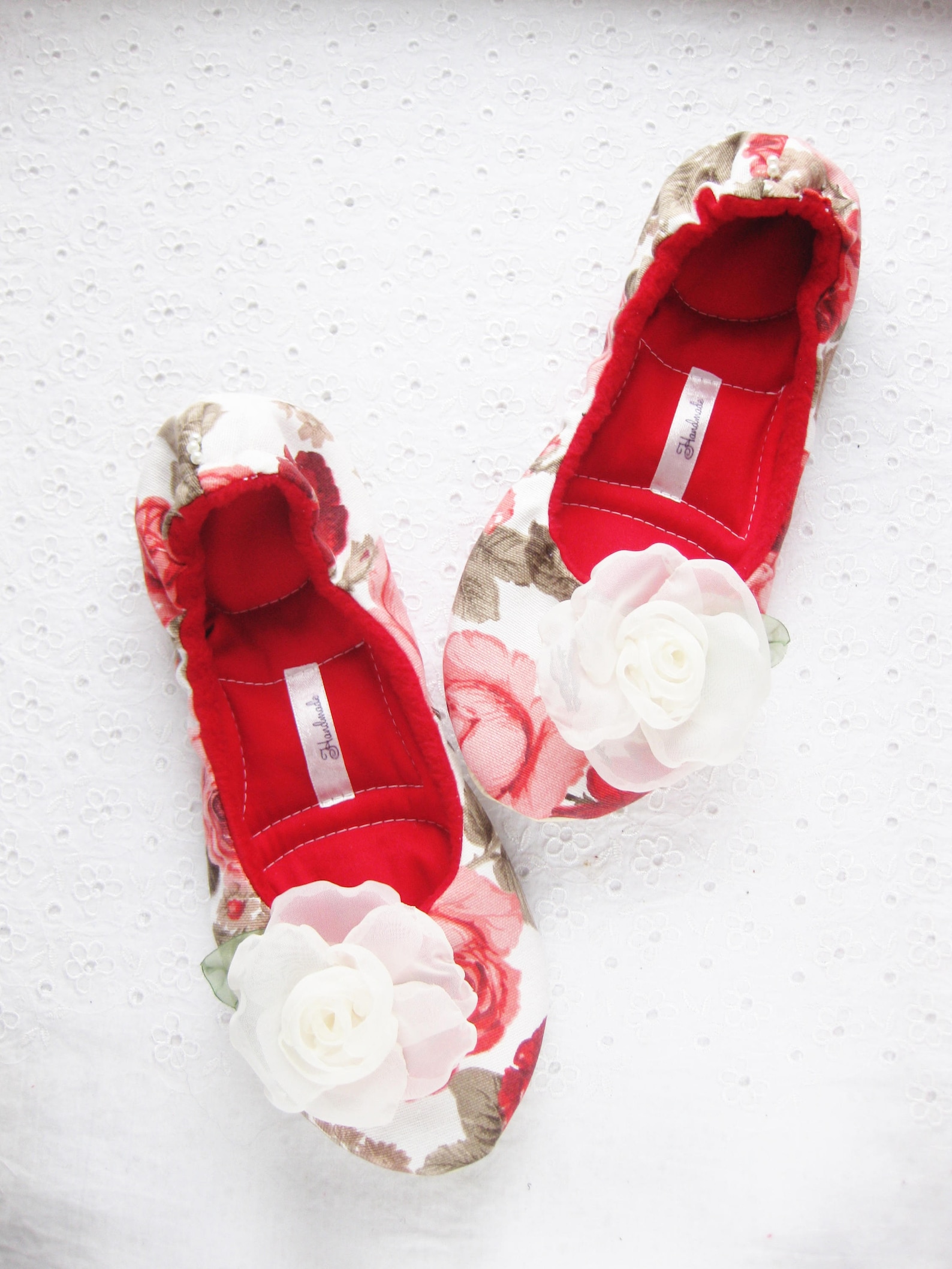 Ballet Flats Cotton Slippers Heart Gift Womens House