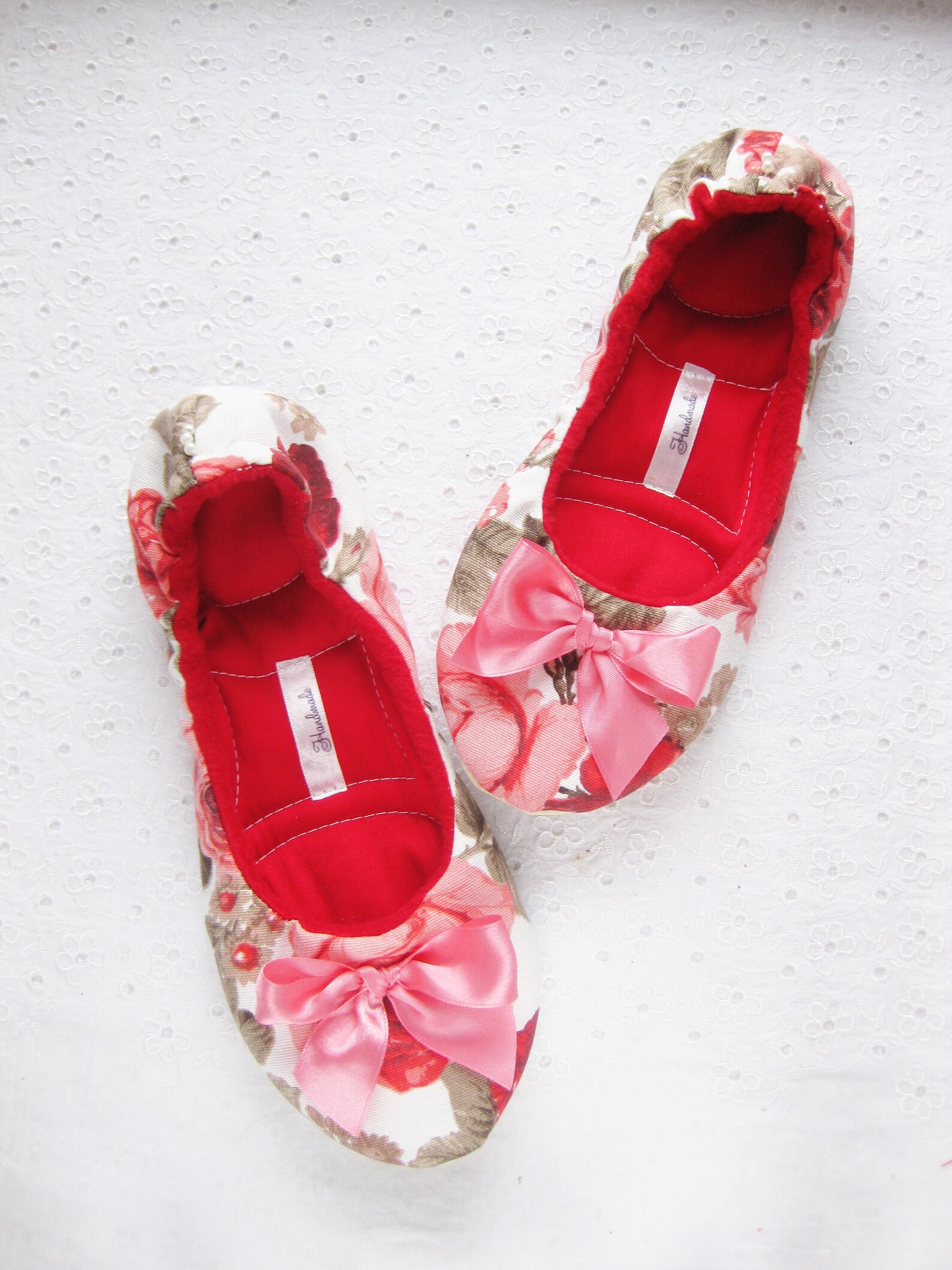 ballet flats, cotton slippers, heart gift, womens house shoes, handmade slippers, women slippers, house shoes, ladies slippers,