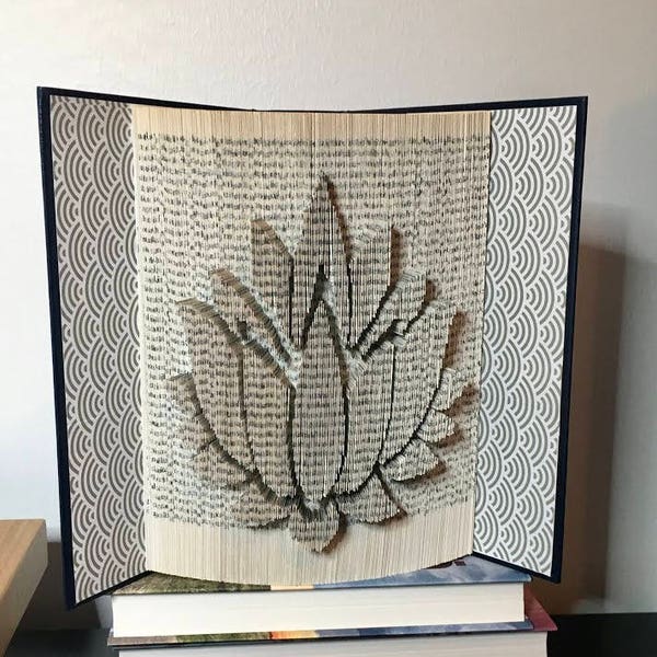 Lotus Flower-443 Folds-Cut&Fold Book Folding Pattern-Flower pattern