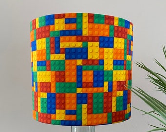 Handmade Lampshade using Lego Brick Fabric.