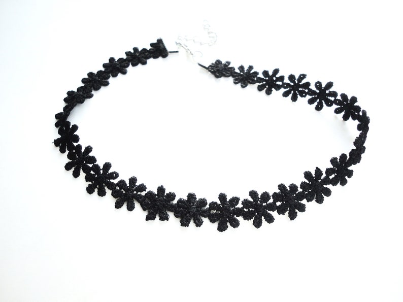 black flower choker
