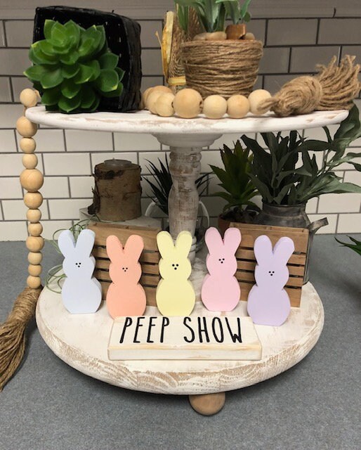 Easter Peeps | Peep Show | Easter tiered tray | Easter Basket | Rusti…