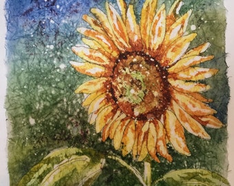 Sunflower Watercolor Batik