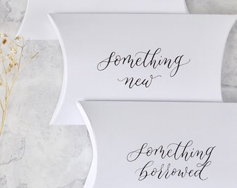 Calligraphy Wedding Keepsake Boxes: Something Old, New, Borrowed, Blue