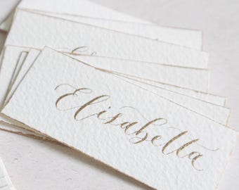 Calligraphy Place Cards – Ivory Name Cards for Weddings, Parties & Elegant Events