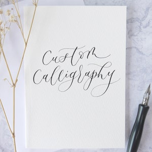 Luxus Kalligraphie Karte - Handbeschriftet personalisierte Nachricht - Elegantes Geschenk oder Andenken - Hochzeit, Jubiläum, besonderer Anlass