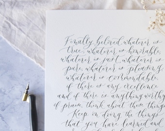 Custom Calligraphy Poem | Personalised Wedding Vows | Anniversary Gift Wall Art | Handwritten Letter Quote