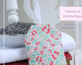 Lavender Bag Sewing Pattern – Easy Sachet DIY Booklet – Beginner Hand Sewing Home Decor Project