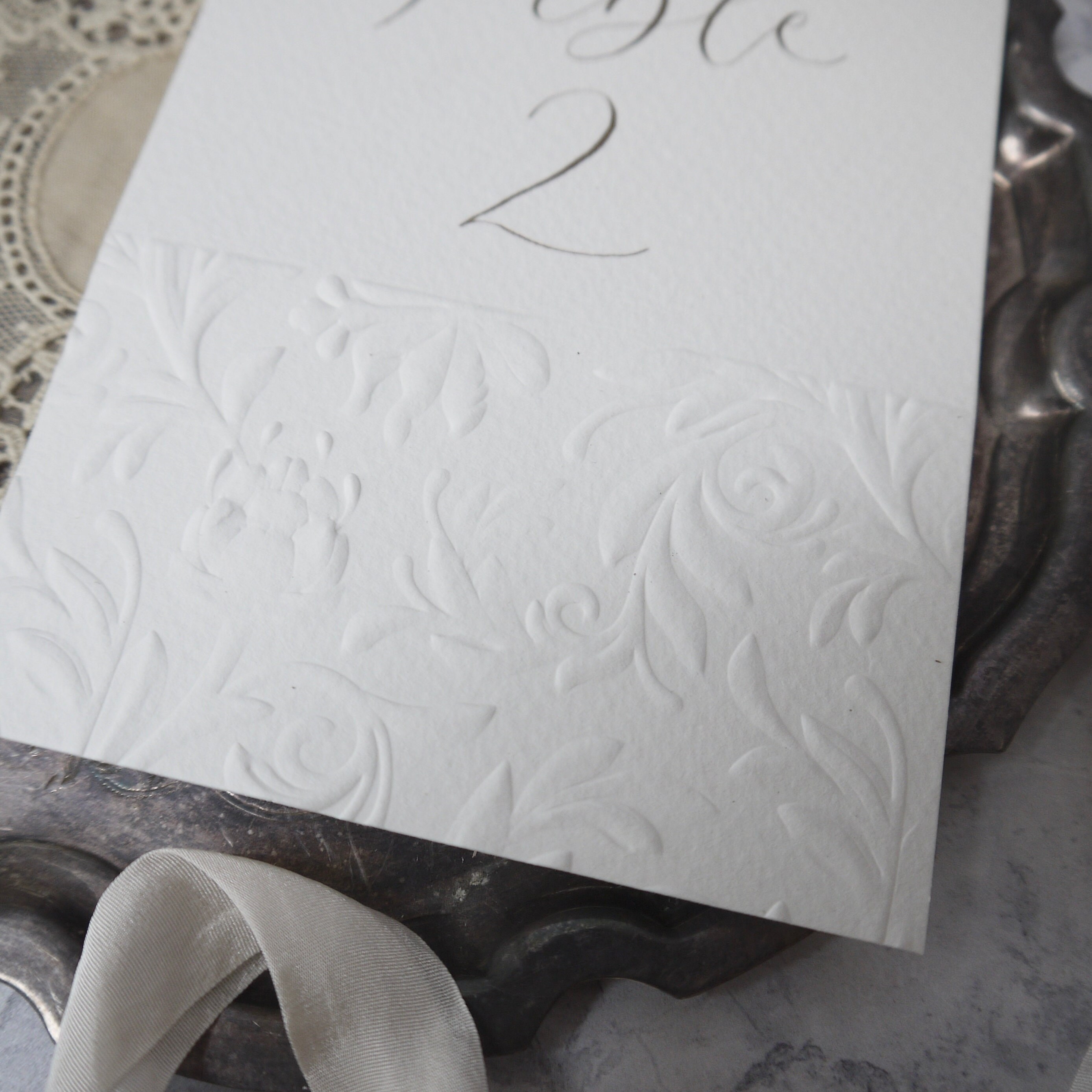 Calligraphy Table Name or Number Signs – Embossed Luxury Wedding Table ...