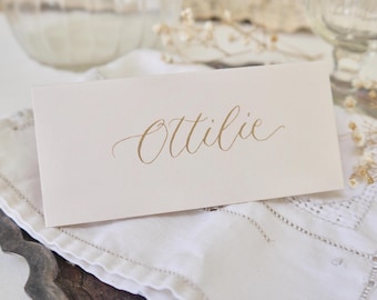 Luxury Calligraphy Place Cards – Handmade Tent Fold Name Cards for Weddings, Events & Dinners, Reserved Seating Signs