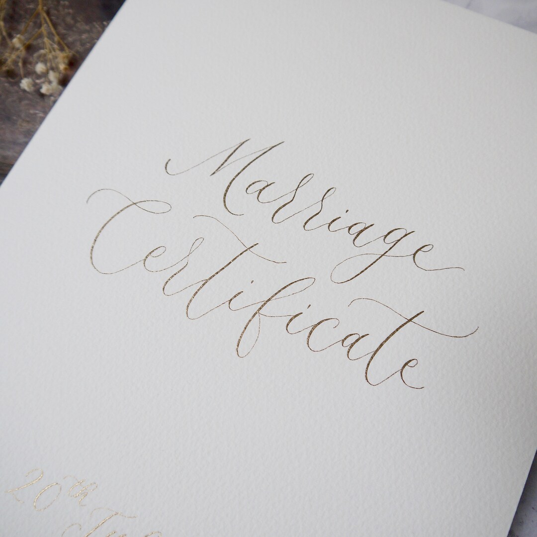 A4 Marriage Certificate Folder Personalised Wedding Vows Holder Custom Officiant Book Cover With