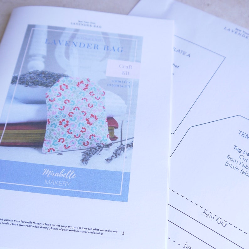 Lavender Bag Sewing Pattern and Instructions Sew Your Own Etsy
